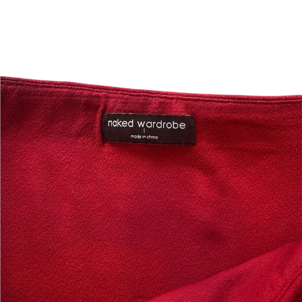 Naked Wardrobe Deep Red High-Waist Bodycon Maxi Skirt - Picture 2 of 7